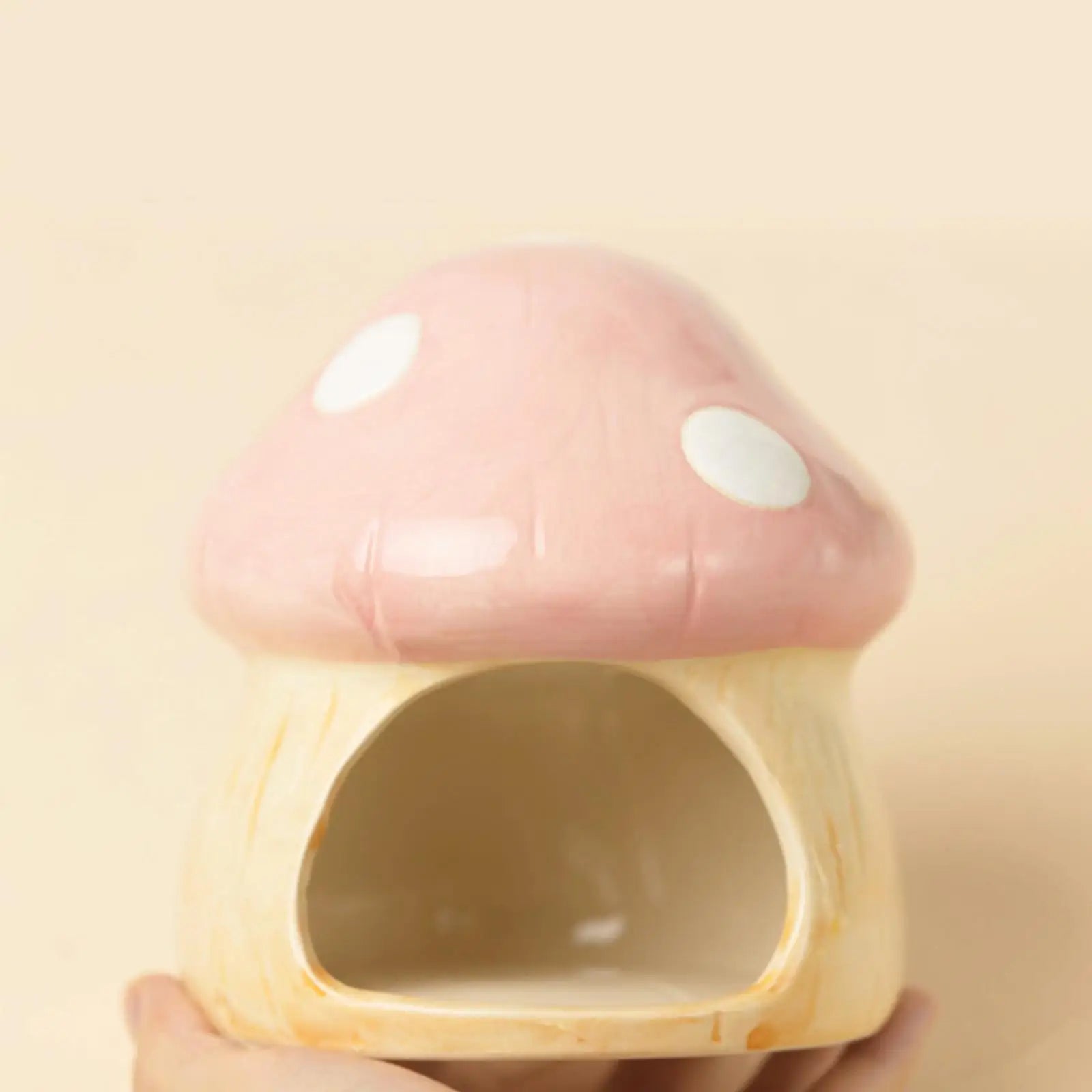 Ceramic Mushroom Hideout for Small Pets