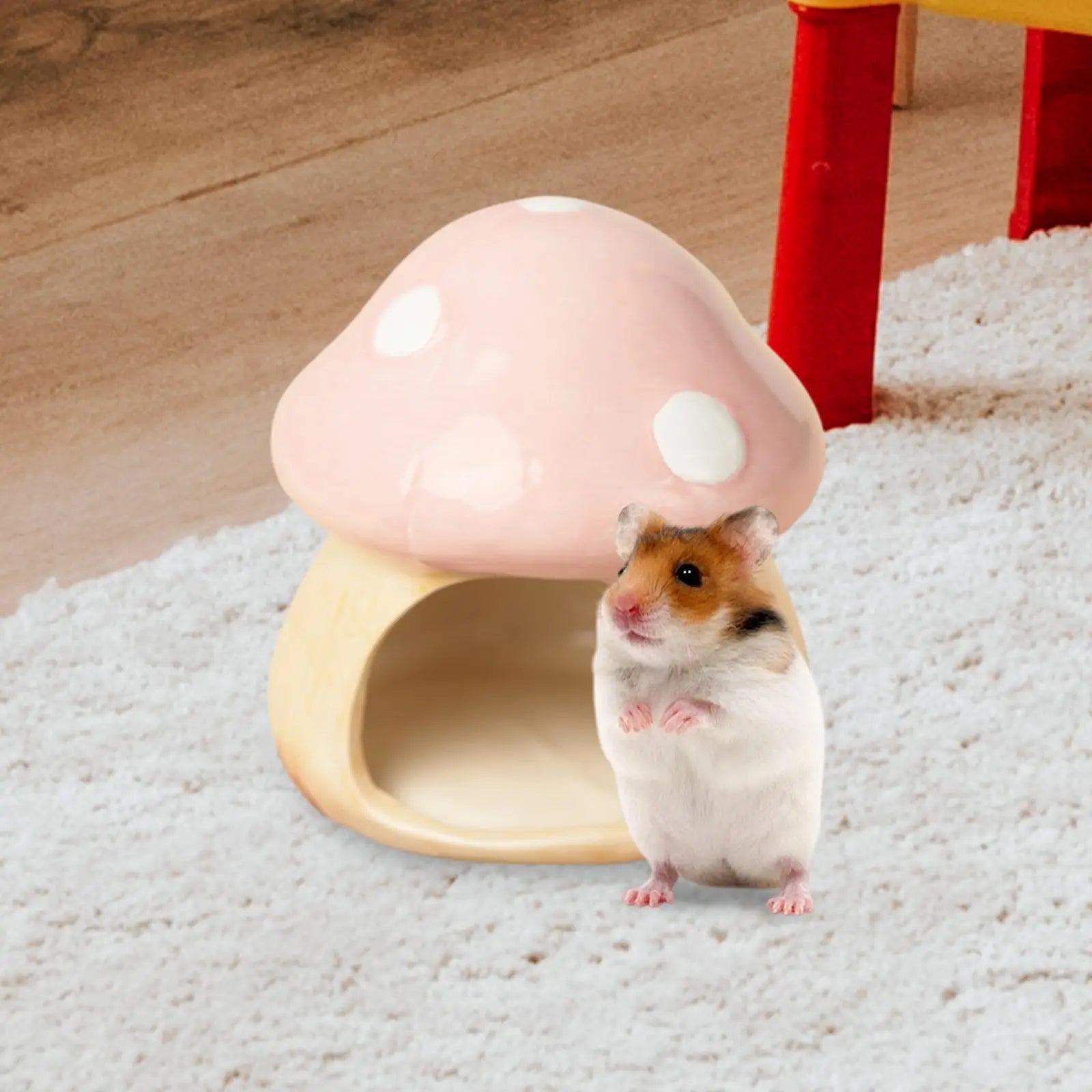 Ceramic Mushroom Hideout for Small Pets