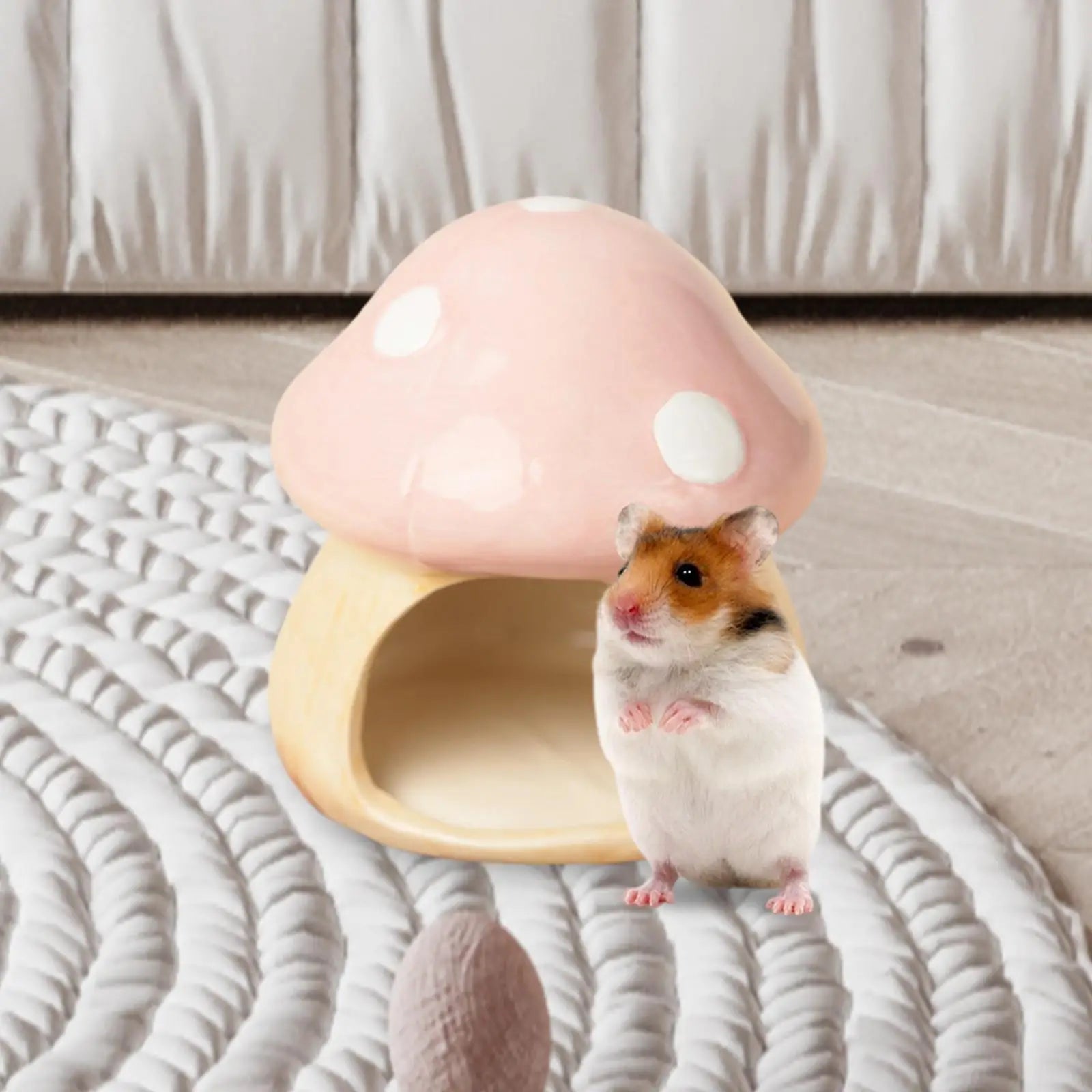 Ceramic Mushroom Hideout for Small Pets